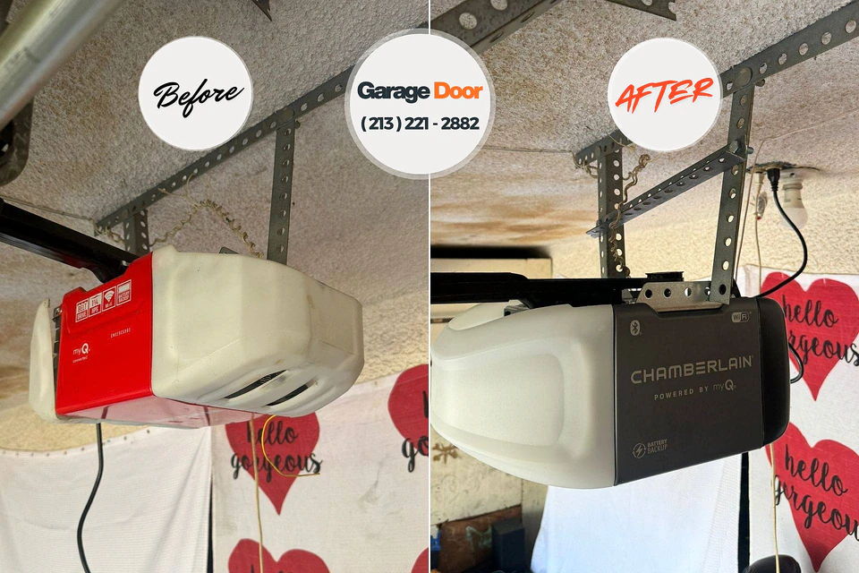 Before and after: garage door repair Auglaize County
